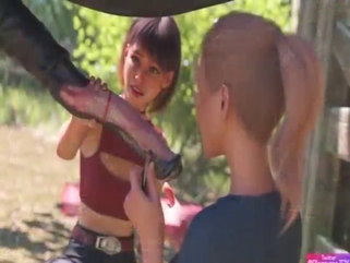 Emily's friend also learns about horse D blowjobs